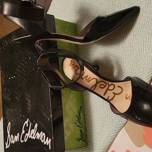 Sam Edelman size 8, sexy black patent dress shoe